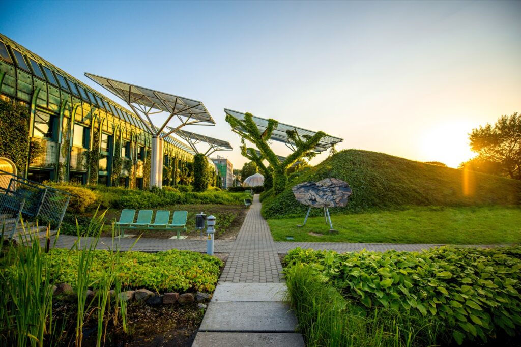 Picture of the the rooftop gardens in the University of Warsaw, Poland